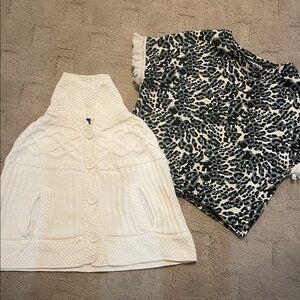 GB Girls Leopard Print Top in Black and Gray
And cream gap knit poncho